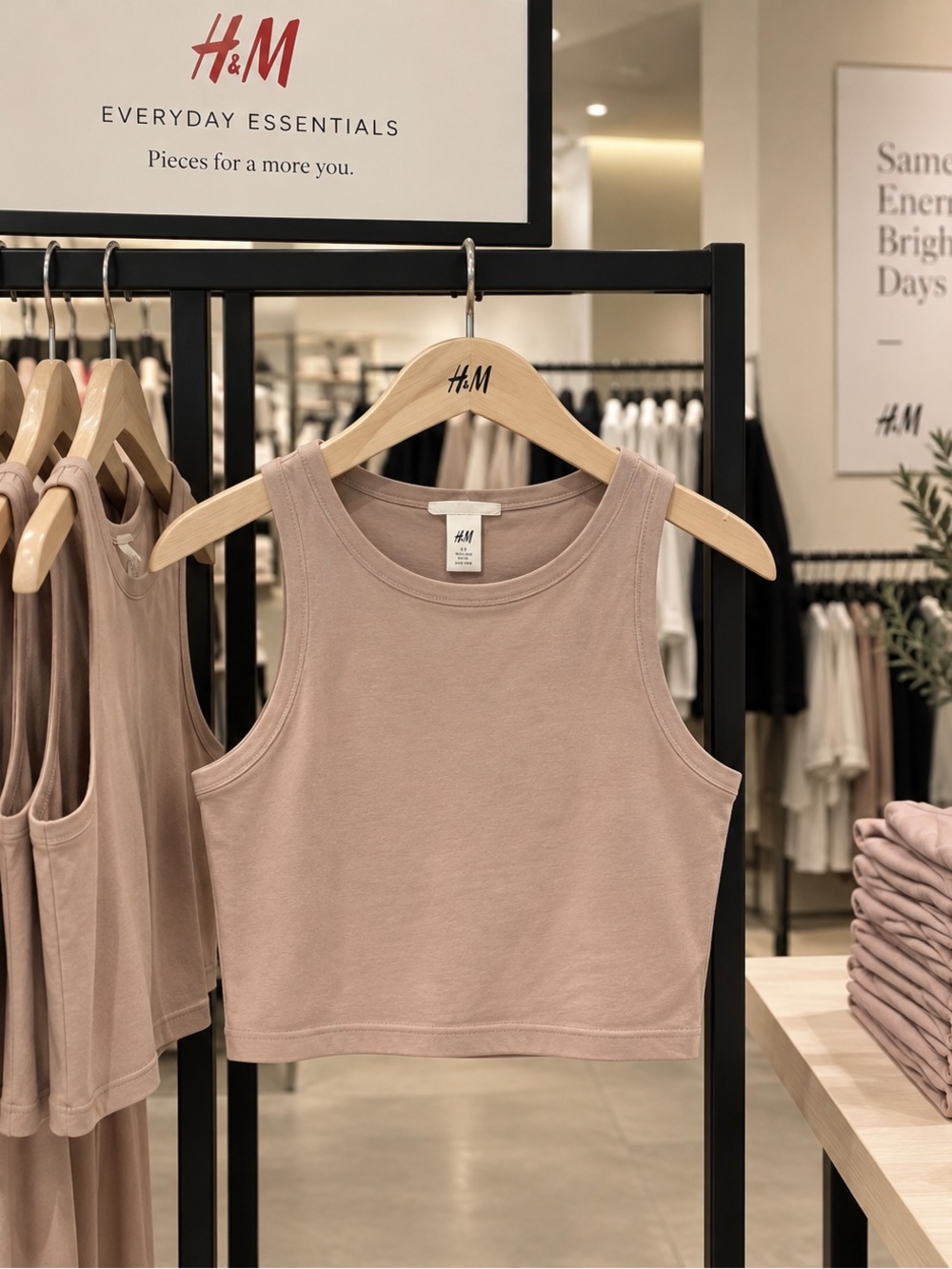 H&M Sleeveless Crop Tank Top - Blush